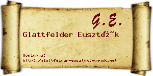 Glattfelder Euszták névjegykártya